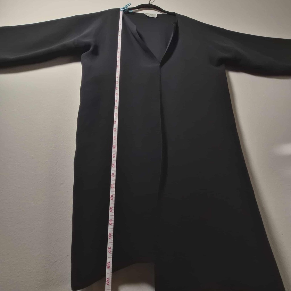 Zoran Vintage Dense Durable Heavyweight 100% Italian Silk Long Draped Cardigan L - Picture 12 of 13